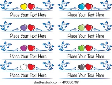 vector set: calligraphic design elements and page decoration with heart shape