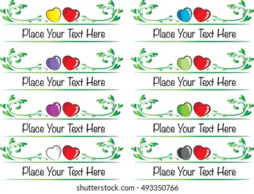 vector set: calligraphic design elements and page decoration with heart shape