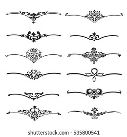 Vector set of calligraphic design elements and page decor
