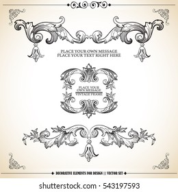 Vector set: calligraphic design elements and page decoration - lots of useful elements to embellish your layout