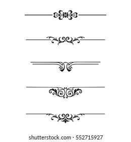 Vector set of calligraphic design elements and page decor
