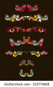 Vector set of calligraphic design elements