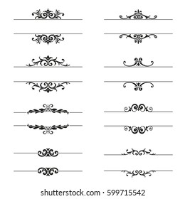 Vector, Set of calligraphic design elements and page decor