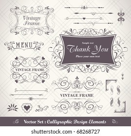 vector set: calligraphic design elements - lots of useful elements to embellish your layout