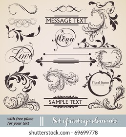 vector set: calligraphic design elements and page decoration - lots of useful elements to embellish your layout