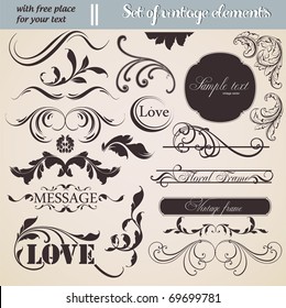 vector set: calligraphic design elements and page decoration - lots of useful elements to embellish your layout