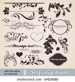 vector set: calligraphic design elements and page decoration - lots of useful elements to embellish your layout