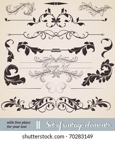 vector set: calligraphic design elements and page decoration - lots of useful elements to embellish your layout