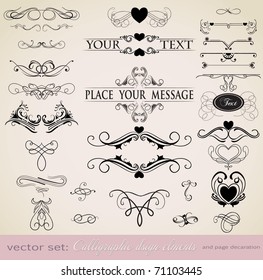 vector set: calligraphic design elements and page decoration - lots of useful elements to embellish your layout
