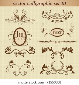 Vector set: calligraphic design elements and page decoration - lots of useful elements to embellish your layout