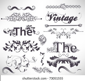 vector set: calligraphic design elements and page decoration