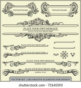 vector set: calligraphic design elements and page decoration - lots of useful shapes to embellish your layout