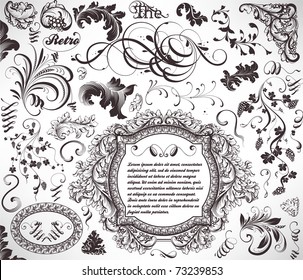 vector set: calligraphic design elements and page decoration - lots of useful elements to embellish your layout