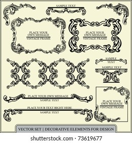 vector set: calligraphic design elements and page decoration - lots of useful shapes to embellish your layout