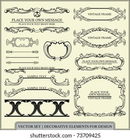 vector set: calligraphic design elements and page decoration - lots of useful shapes to embellish your layout