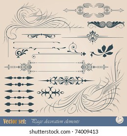 Vector set: calligraphic design elements and page decoration