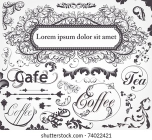 vector set: calligraphic design elements and page decoration - lots of useful elements to embellish your layout