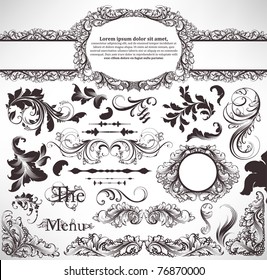 vector set: calligraphic design elements and page decoration - lots of useful elements to embellish your layout