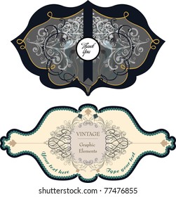 vector set: calligraphic design elements and page decoration or label