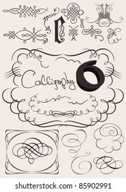 vector set: calligraphic design elements and page decoration