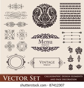 vector set: calligraphic design elements and page decoration