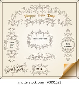 vector set: calligraphic design elements and page decoration - lots of useful elements to embellish your layout