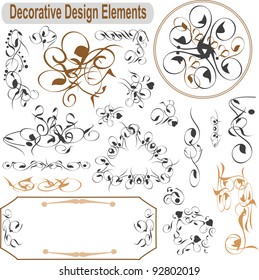 Vector set calligraphic design elements and page decoration