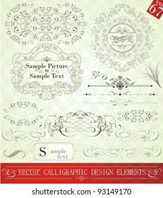 vector set: calligraphic design elements