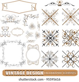 vector set: calligraphic design elements and page decoration (3) - lots of useful elements to embellish your layout