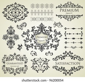 vector set: calligraphic design elements and page decoration, Premium Quality and Satisfaction Guarantee Label