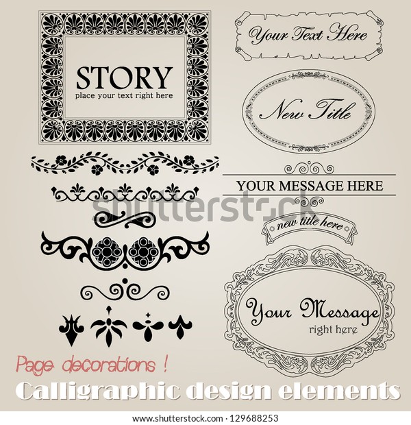 vector set: calligraphic design elements and\
page decoration - lots of useful elements to embellish your layout.\
Nostalgic