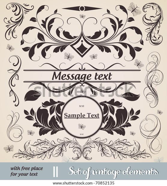 vector set:
calligraphic design elements and page decoration - lots of useful
elements to embellish your
layout