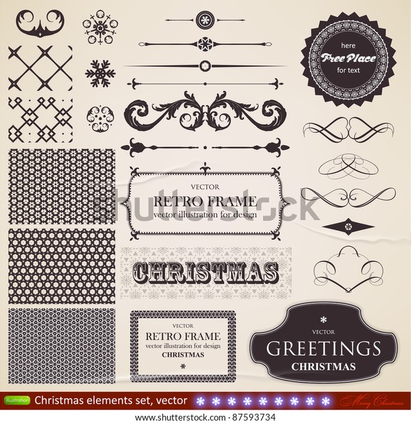 vector set: calligraphic design\
elements and page decoration - lots of useful elements to embellish\
your layout, seamless ornaments for vintage\
backgrounds