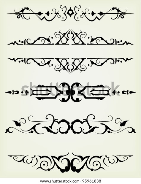 vector set:\
calligraphic design elements and page decoration - lots elements to\
embellish your layout