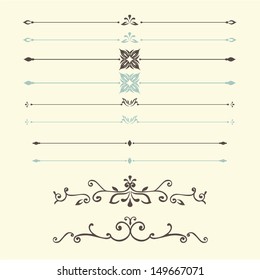 conjunto vectorial: diseño caligráfico elementos vintage y decoración de páginas - muchos elementos útiles para embellecer su diseño