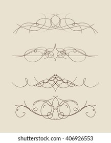 Vector Set of calligraphic elements.