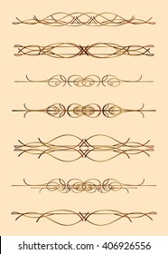 Vector Set of calligraphic elements.