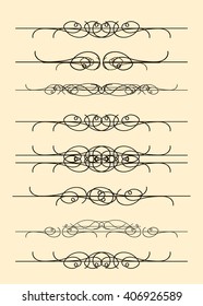 Vector Set of calligraphic elements.
