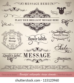 vector set: calligraphic floral  design elements and page decoration - lots of useful elements to embellish your layout