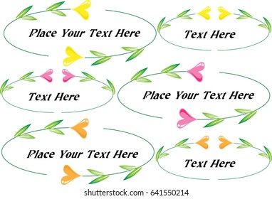 vector set: calligraphic flower and love design elements and page decoration