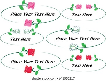 vector set: calligraphic flower and love design elements and page decoration