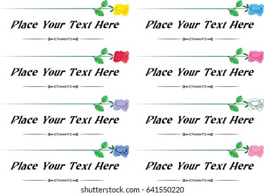 vector set: calligraphic flower and love design elements and page decoration