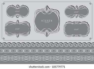 vector set calligraphic frames and page decoration