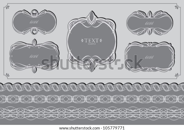 vector set\
calligraphic frames and page\
decoration