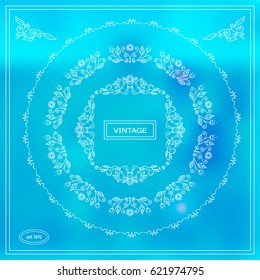Vector set of calligraphic frames. Vintage ornamental frames, round and square. Suitable for wedding invitation, cards. New and different elements in each set. Set 6 from 9 