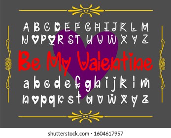 Vector set of calligraphic handwritten alphabet letters