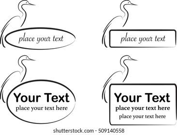 vector set: calligraphic heron design elements and page decoration