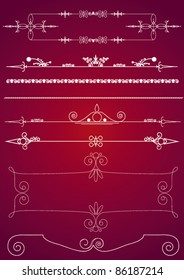 vector set: calligraphic old design elements and page decoration