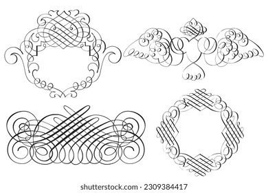 Vector set of calligraphic and page decoration design elements. elegant elements for your design.