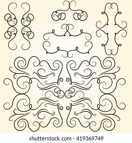 Vector set of calligraphic and page decoration design elements. Elegant elements for your design.